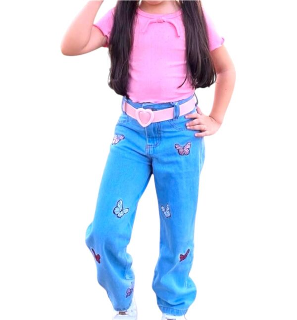 Calça Jeans Wide Leg Borboleta - Imagem 3
