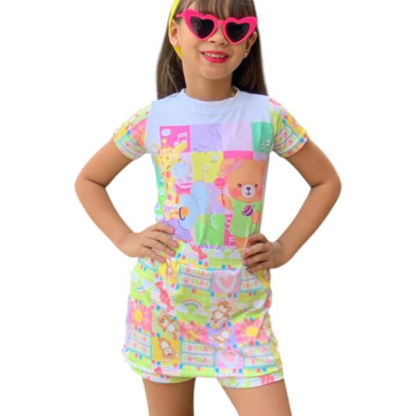 Conjunto Urso Shorts Saia