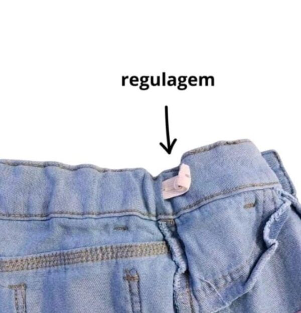 Saia Jeans Infantil Bordado Coração - Imagem 2