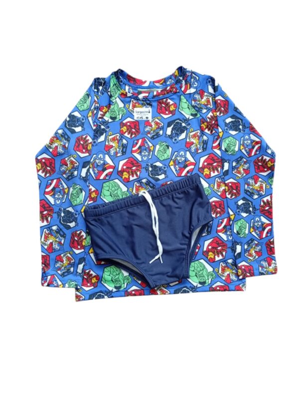 Conjunto Infantil com Proteção UV – Personagem com Sunga Slip - Imagem 2